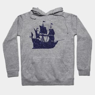 Glitter textured dreamy ship illustration Hoodie